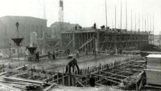 Baustelle mit Gerüst bei Linde Material Handling in Aschaffenburg