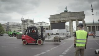 Linde Stapler im Einsatz auf der Fanmeile in Berlin