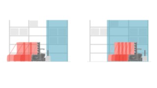 Grafik zur Geschwindigkeitsreduzierung vor und in der Abbremszone